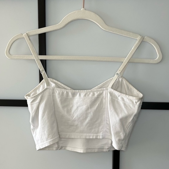 [L] Talula Aritzia Women's White Bustier Corset Style Crop Top - Picture 6 of 10